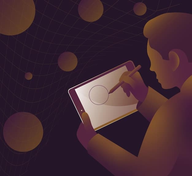 A digital illustration depicting a person drawing fan art of a popular K-Pop group on a tablet. Copyright symbols subtly surround the artwork, highlighting the legal considerations.