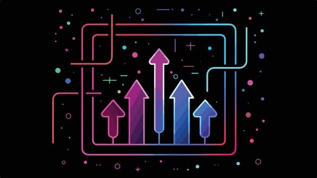 A stylized infographic showcasing abstract data points, arrows pointing upwards, and subtle K-Pop iconography to represent the growth and success of the top comebacks.