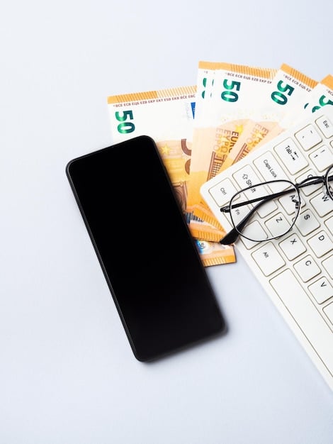 A close-up of a mobile phone screen displaying various ticket prices on a resale app, with a subtle overlay of a calculator icon, symbolizing the complex pricing and fee structures.